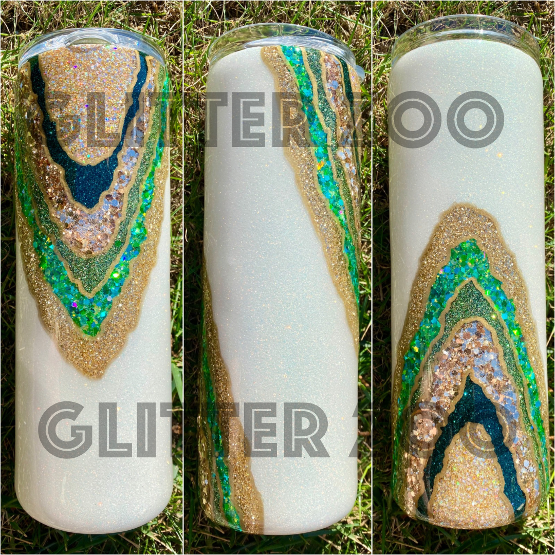Green & Gold Geode Tumbler