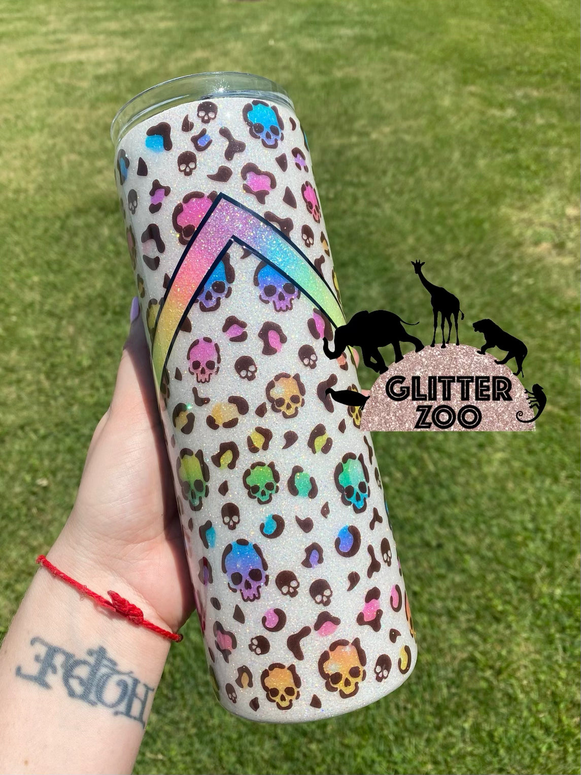 Rainbow Skulls & Leopard Tumbler