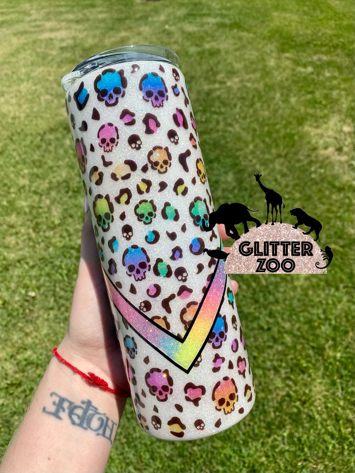 Rainbow Skulls & Leopard Tumbler