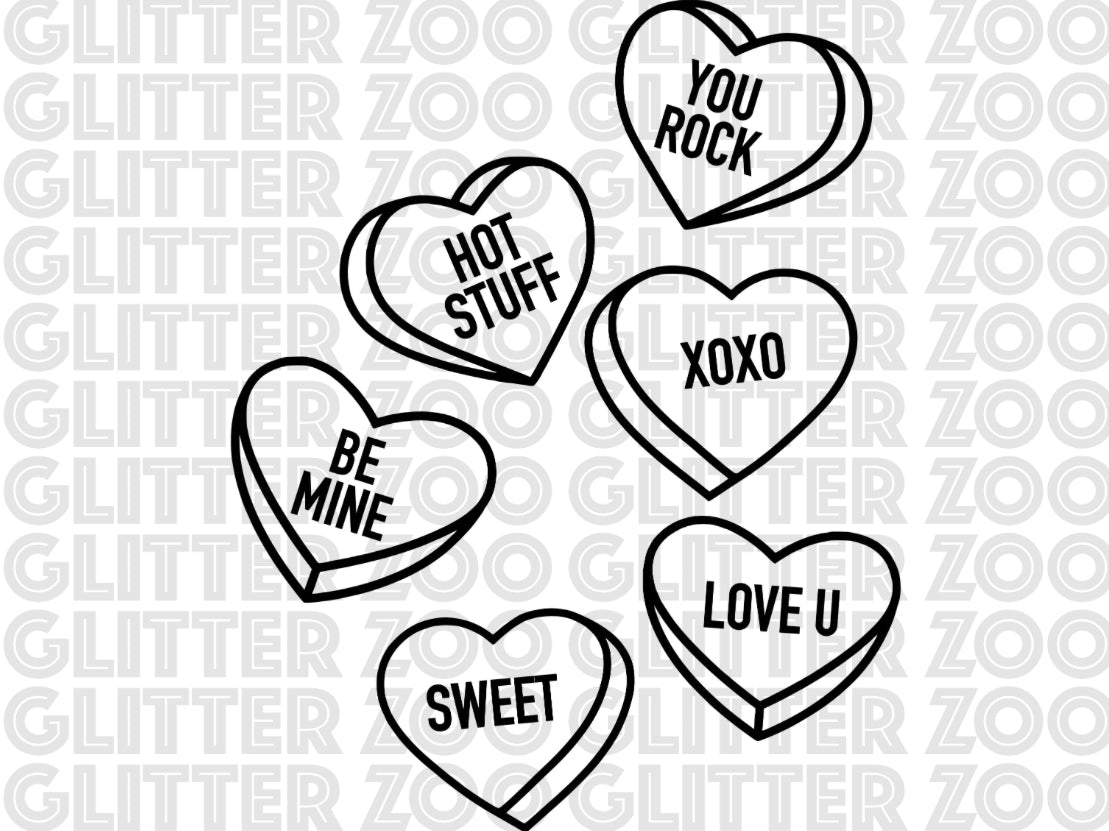 conversation hearts coloring pages
