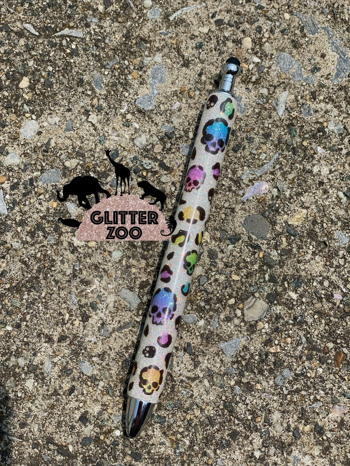 Rainbow Skulls & Leopard Pen