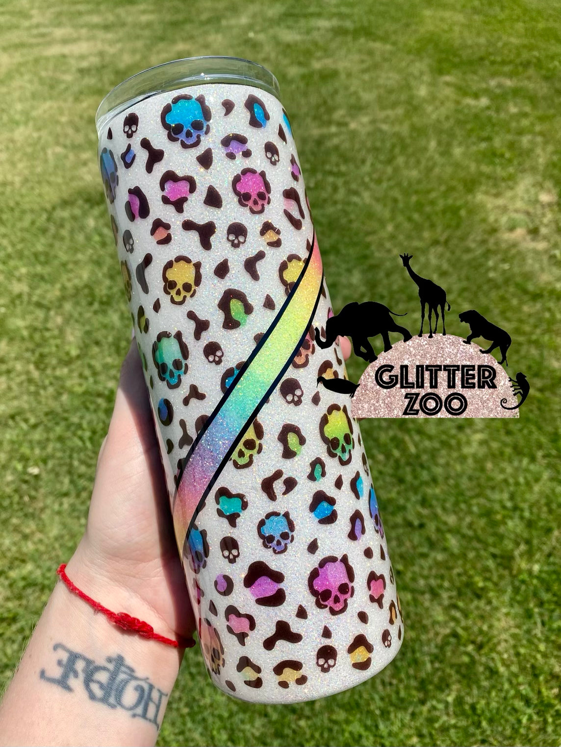 Rainbow Skulls & Leopard Tumbler