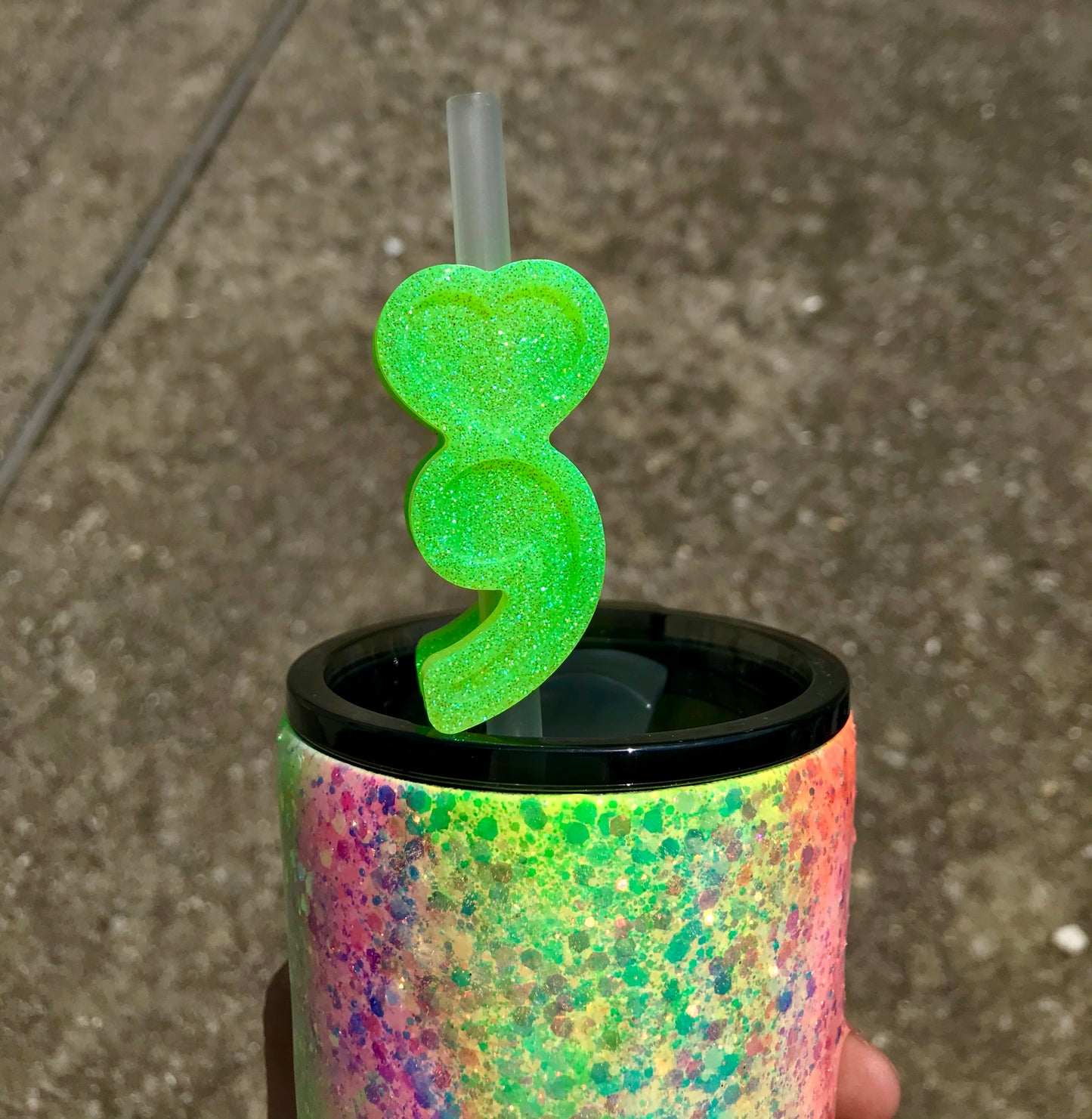 Semicolon Straw Topper/Keychain