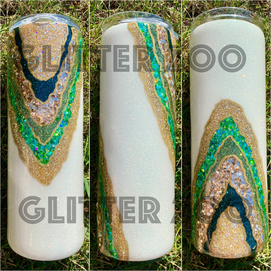 Green & Gold Geode Tumbler