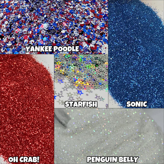 Red, White & Blue Glitter Package