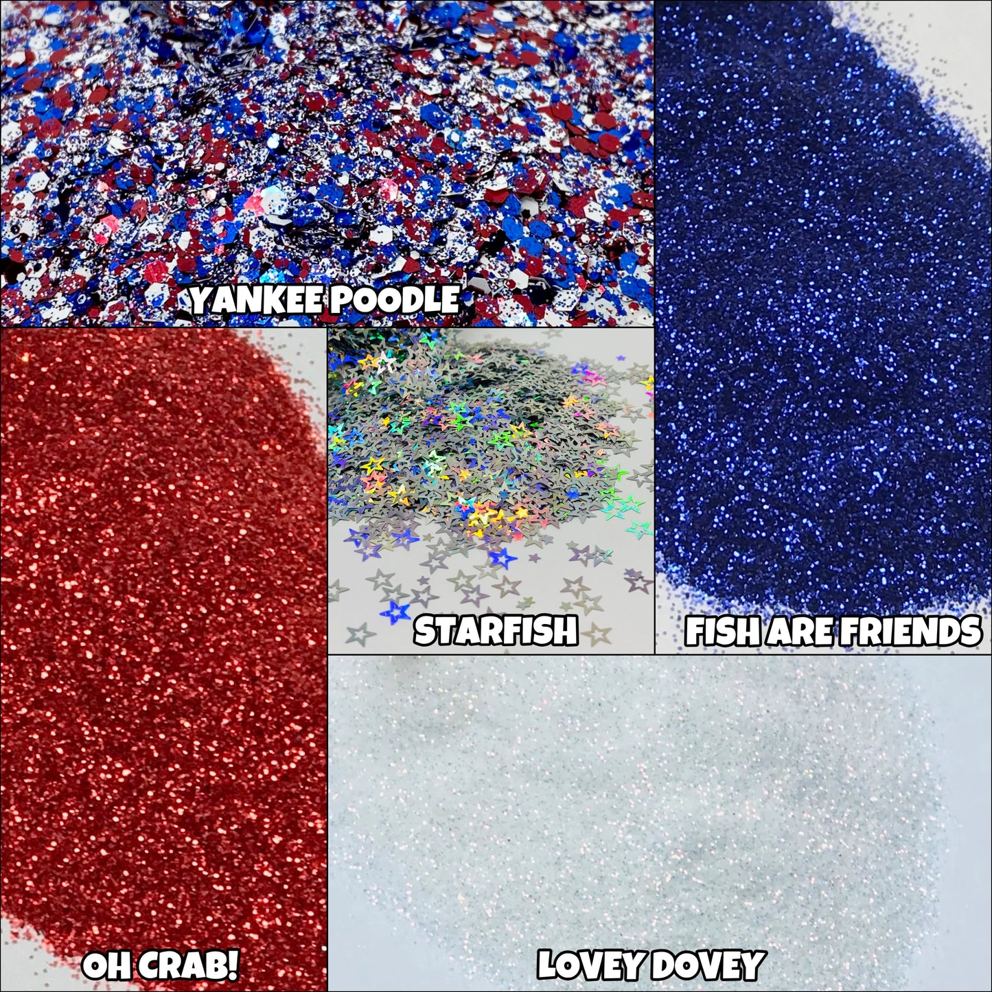 Red, White & Blue Glitter Package