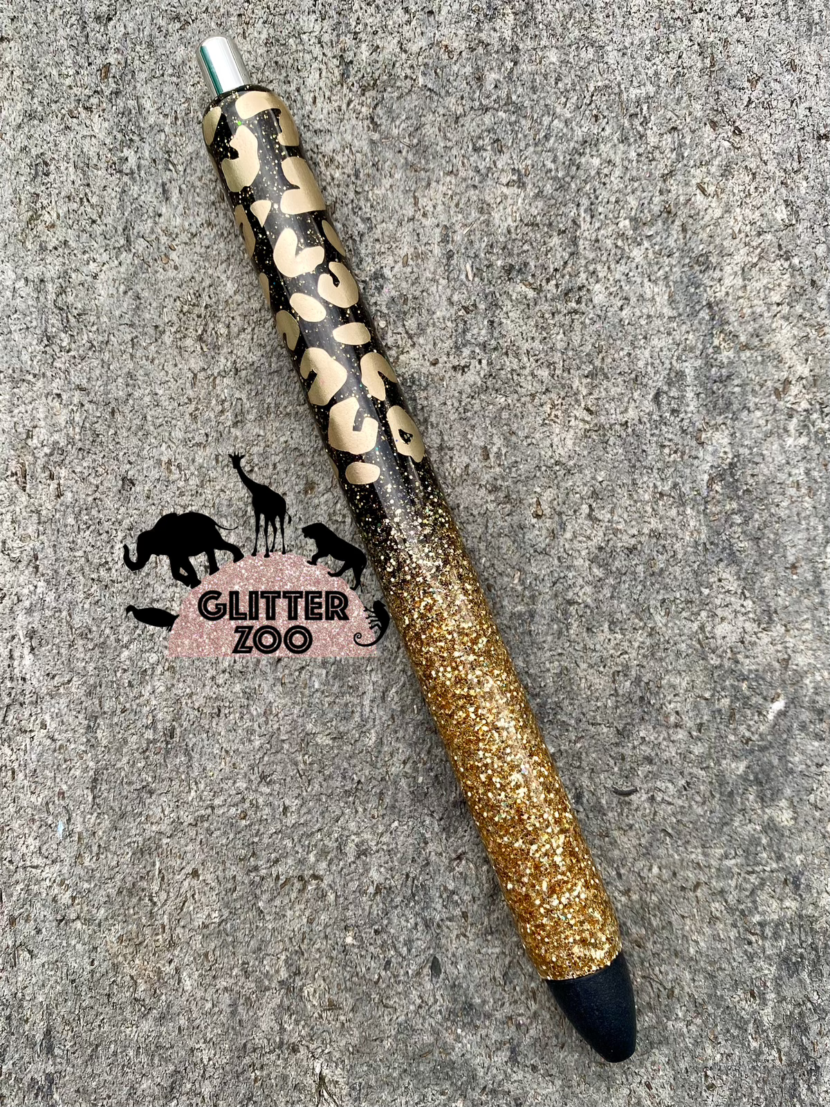 Black & Gold Leopard Pen