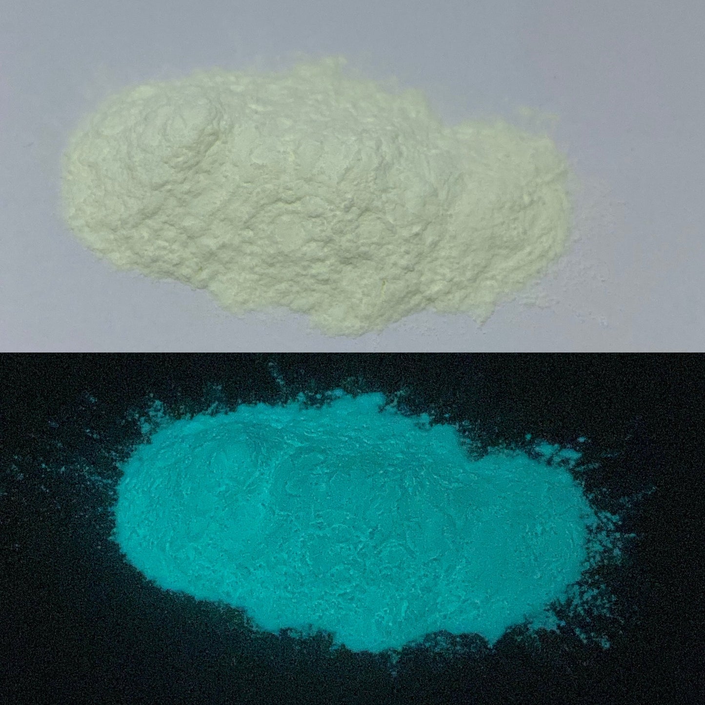 White to Aqua Glow Powder